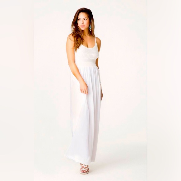 Bebe White Maxi Dress XS - Picture 1 of 8